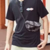 Bolso bandolera estampado «Negro Gris»