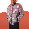 Bomber utilitaria estampada, tallas asiáticas «Rojo-Blanco»