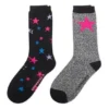 Calcetines cortos con logotipo de estrella, dos pares «Negro Gris»