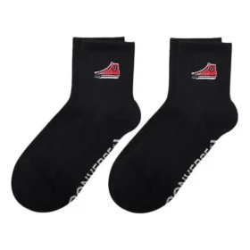 Calcetines cortos con parche bordado para zapatillas, dos pares «Negro» Calcetines cortos con parche bordado para zapatillas, dos pares «Negro»