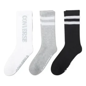 Calcetines de caña corta con rayas y logotipo, tres pares «Blanco, gris, negro» Calcetines de caña corta con rayas y logotipo, tres pares «Blanco, gris, negro»