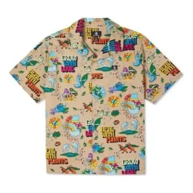 Camisa de estampado vegetal Resort Tallas asiáticas «Nomad Khaki»