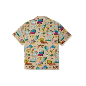 Camisa de estampado vegetal Resort Tallas asiáticas «Nomad Khaki»
