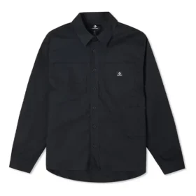 Camisa de manga larga con botones y bolsillos de carpintero, tallas asiáticas «Negro»