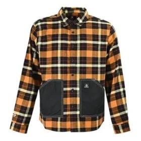 Camisa de manga larga con botones y estampado de cuadros a juego, tallas asiáticas «Amarilla»