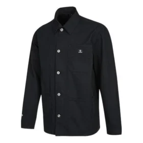 Camisa de manga larga informal tipo cargo Converse SS22 para hombre, color negro otoñal