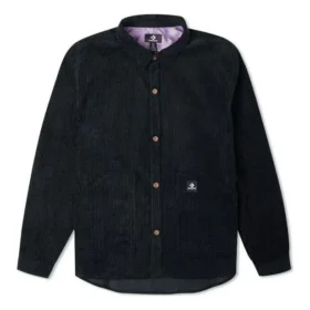 Camisa de pana con botones, tallas asiáticas «Negro»
