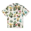 Camisa de resort con estampado vegetal, tallas asiáticas «Desert Sand Cactus Multi»