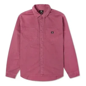 Camisa de sarga de manga larga con botones Tallas asiáticas «Berry»