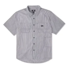 Camisa de sastre a rayas con botones, tejido, tallas asiáticas «Gris»