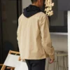 Camisa de trabajo de lona lavada con cremallera completa Tallas asiáticas «Nomad Khaki»