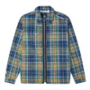 Camisa utilitaria con cremallera frontal y estampado integral, tallas asiáticas «Azul»