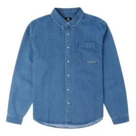 Camisa vaquera de manga larga Oxford, tallas asiáticas, «azul índigo»