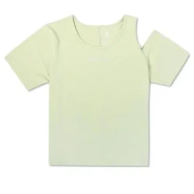 Camiseta asimétrica ajustada de punto retorcido, tallas asiáticas, «Verde»