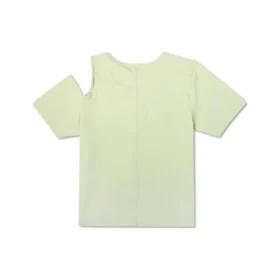 Camiseta asimétrica ajustada de punto retorcido, tallas asiáticas, «Verde»