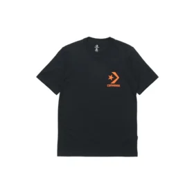Camiseta casual de manga corta con estampado del logotipo de Converse para hombre, color negro