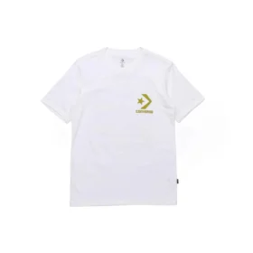 Camiseta casual de manga corta para hombre Converse con estampado del logotipo, color blanco