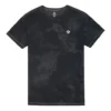 Camiseta casual retro lavada de manga corta, negra