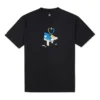 Camiseta casual transpirable de manga corta con estampado Converse para hombre, color negro