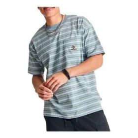 Camiseta con bolsillo en forma de estrella y rayas en zigzag. Tallas asiáticas. «Azul claro»
