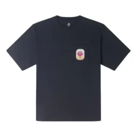 Camiseta con bolsillo y parche de fruta, tallas asiáticas «Negro»