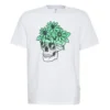 Camiseta con calaveras y flores y gafas de sol, tallas asiáticas «White»