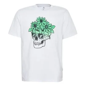Camiseta con calaveras y flores y gafas de sol, tallas asiáticas «White»