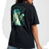 Camiseta con estampado de setas Tallas asiáticas «Negro verde azulado»