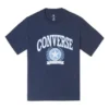 Camiseta con estampado retro universitario, tallas asiáticas «Azul»