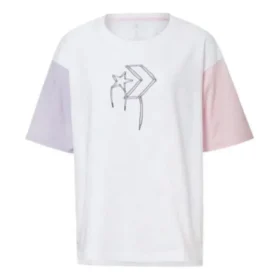 Camiseta con logo estampado, tallas asiáticas «Blanco Rosa»