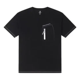 Camiseta con logo y bolsillo con cremallera, tallas asiáticas «Negro»