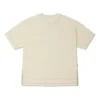 Camiseta con logotipo en abertura y costuras en contraste, tallas asiáticas «Beige»