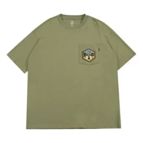 Camiseta con logotipo en el bolsillo, tallas asiáticas «Verde militar»
