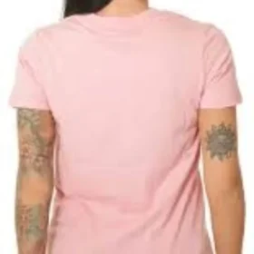 Camiseta con logotipo en el centro delantero, tallas asiáticas «Rosa Blanco»
