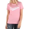 Camiseta con logotipo en el centro delantero, tallas asiáticas «Rosa Blanco»