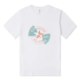 Camiseta con parche distorsionado, tallas asiáticas «Blanco Naranja Verde azulado»