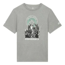 Camiseta Converse x Dungeons & Dragons con personajes, tallas asiáticas «Vintage Grey Heather»