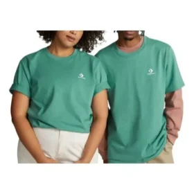 Camiseta de corte estándar con estrella bordada en forma de chevron «Go-To» Tallas asiáticas «Verde»