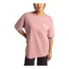 Camiseta de cuello redondo con estampado floral, tallas asiáticas «Rosa»