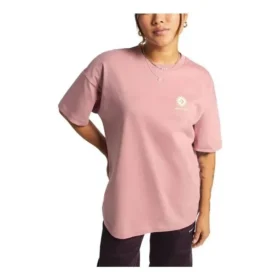 Camiseta de cuello redondo con estampado floral, tallas asiáticas «Rosa»