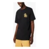 Camiseta de manga corta con apliques para hombre, negra