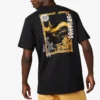 Camiseta de manga corta con apliques para hombre, negra