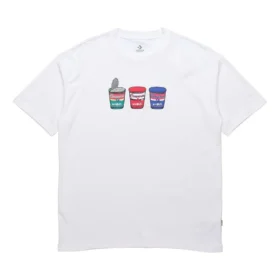 Camiseta de manga corta con apliques Pics Unisex Blanca