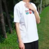 Camiseta de manga corta con apliques Pics Unisex Blanca