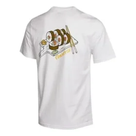 Camiseta de manga corta con bolsillo y estampado de sushi, tallas asiáticas «Blanco» Camiseta de manga corta con bolsillo y estampado de sushi, tallas asiáticas «Blanco»