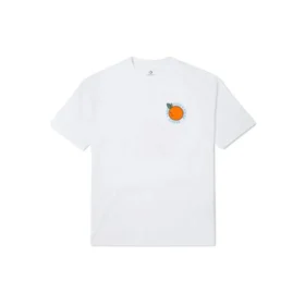 Camiseta de manga corta con cuello redondo holgada y estampado de dibujos animados de Converse para hombre, color blanco