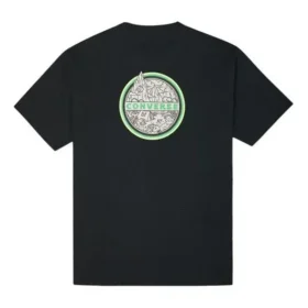 Camiseta de manga corta con cuello redondo y estampado del logotipo de Converse para hombre, color negro Camiseta de manga corta con cuello redondo y estampado del logotipo de Converse para hombre, color negro