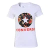 Camiseta de manga corta con estampado de flores, color blanco
