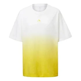 Camiseta de manga corta con estampado degradado del logotipo, color amarillo Camiseta de manga corta con estampado degradado del logotipo, color amarillo