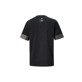 Camiseta de manga corta Converse City para hombre con puños en colores contrastantes, cuello redondo, negro Camiseta de manga corta Converse City para hombre con puños en colores contrastantes, cuello redondo, negro